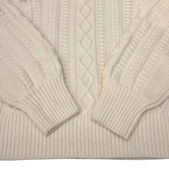 Madewell Hollydene Ruffle Shoulder Merino Wool Pullover Sweater in Antique Cream - Picture 6 of 15